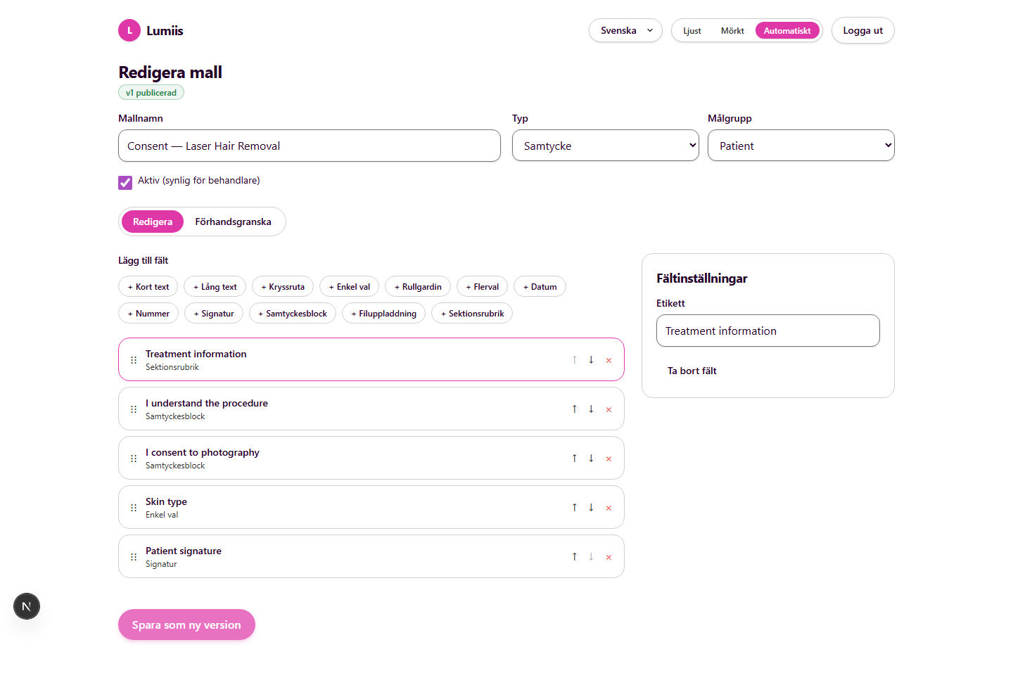 Form Builder — drag-drop with 12 field types