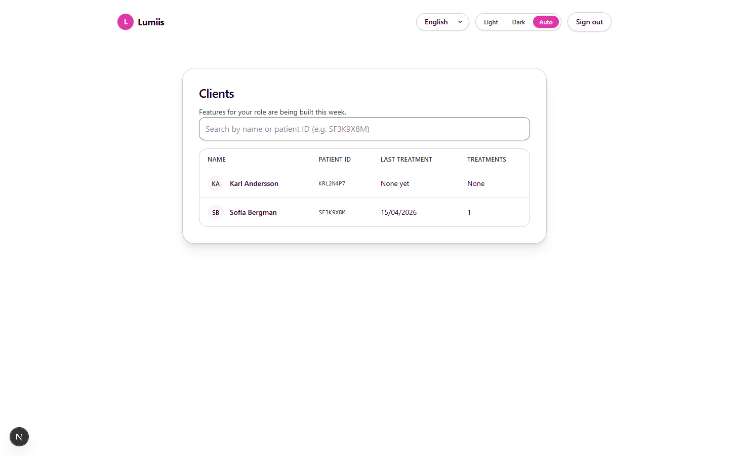 Client Register — Practitioner, English